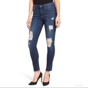Good American Good Legs raw hem skinny jeans